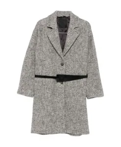 Серое пальто, модель осень-зима 2025. Liu Jo, серый
