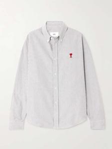 Рубашка из хлопкового поплина с вышивкой от ADC Ami Paris, белый