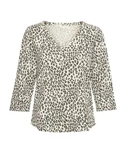 Футболка нейтрального цвета с леопардовым принтом Part Two, мультиколор