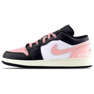 Jordan Air 1 устойчивые к истиранию низкие баскетбольные кроссовки Unisex Pink Black