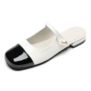 Женские сандалии с закрытым носком на резиновой подошве Lan Miao, White