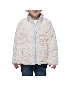 Детская двусторонняя куртка-пуховик с флисом Sherpa для девочек Rokka&Rolla, коричневый/бежевый