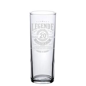 Пивной бокал Kölschglas Kölner Stange с гравировкой Легенда уже 20 лет 0,2 литра прозрачный Luxentu, прозрачный