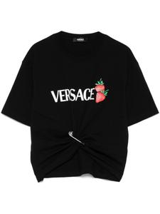 Футболка с мотивом клубники Versace, черный