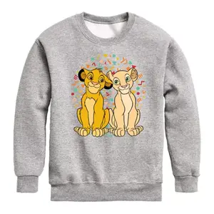 Флисовая толстовка с изображением короля льва Симбы и Налы для мальчиков 8-20 лет Disney, цвет heathre gray