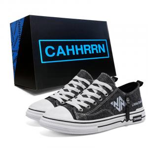 CAHHRRN Низкие кожаные кеды мужские деним черные, цвет Denim Black