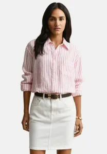 Блузка свободного кроя в полоску на пуговицах Gant, Bright Fuschia