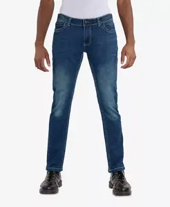 Мужские джинсы Modern Fit с декоративной строчкой CULTURA, синий