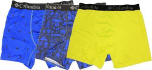 Комплект из 3 однотонных трусов-боксеров Columbia из полиэстера/стрейча с принтом, студенческие, Cnv/Bind/Radia