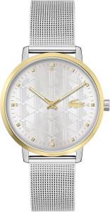 Lacoste Crocorigin женские часы 2H Quartz, нержавеющая сталь, модный наручный аксессуар, водонепроницаемость до 3 ATM/30 метров, Silver Gold