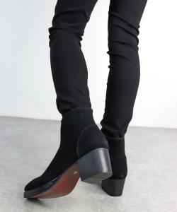 Короткие сапоги на высоком каблуке 6814 Lovehunter, цвет Black Suede