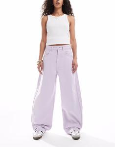 Джинсы-бочонки с высокой талией ASOS DESIGN сиреневого цвета