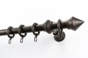 Карниз GARESA "Palmo", 1 направляющая, желаемая длина, комплект для штор из дерева, выдвижной, с кольцами/2 направляющие 2,7х270 см, цвет nussbaum