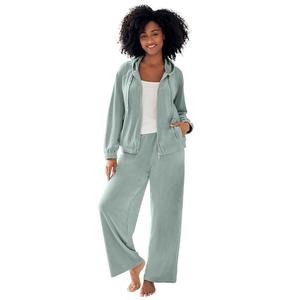 Женская велюровая толстовка с капюшоном Ellos больших размеров, цвет Fig