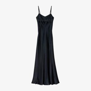 Платье миди Sandro с эффектом атласа с V-образным вырезом без рукавов, синий