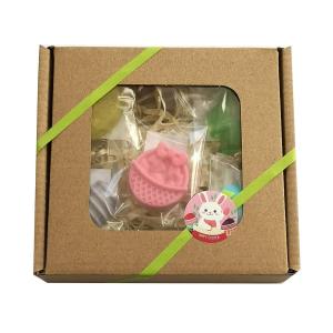 Набор из 5 разноцветных глицериновых мыл для рук в качестве пасхального подарка в виде яиц и кролика SENZI COSMETICS