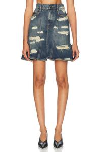 Рифленая мини-юбка Marc Jacobs, цвет Punk Indigo