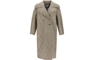 GANNI Укороченное стеганое пальто, Khaki