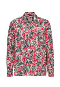 Рубашка с длинными рукавами и принтом motorpsycho по всей поверхности King Kerosin, красный