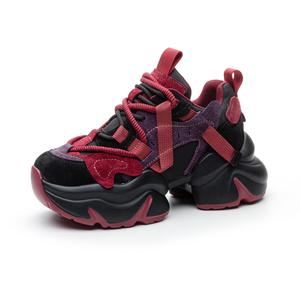 CHOVO Дышащие легкие утепленные черные кроссовки на платформе для женщин, цвет Black Fleece-Lined