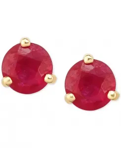 Серьги-Гвоздики с рубинами (1-1/5 карата) из 14-каратного золота Macy'S, ruby