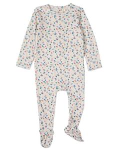Детский комбинезон для девочек "Candied Hearts" Pointelle Footie MeMoi, Multi color print