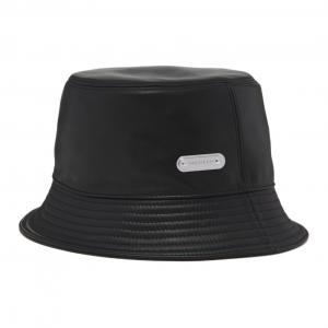 Кожаная ведро шляпа Men's Black Alexander McQueen, черный