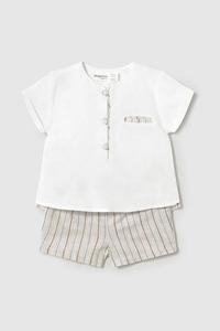 Льняной комплект для малыша Mayoral Newborn, бежевый