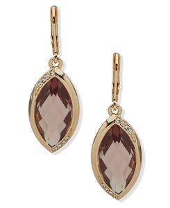 Серьги-подвески из пластика и стекла Anne Klein, Brown