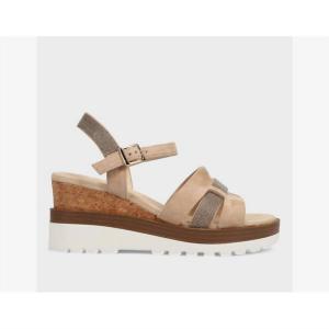 VANELi Женские сандалии на танкетке Caitlin с ремешком на щиколотке из замши телесного цвета