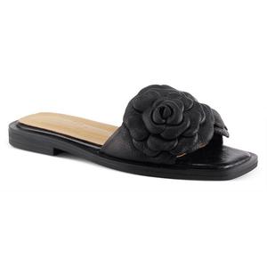 Женские кожаные шлепанцы с цветочным узором Spring Step Domonique, черный