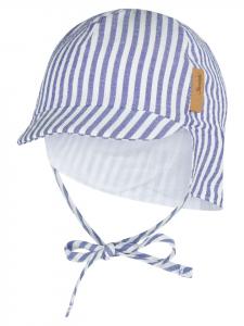 Sterntaler Полосатая кепка с козырьком и защитой шеи, голубоватого цвета