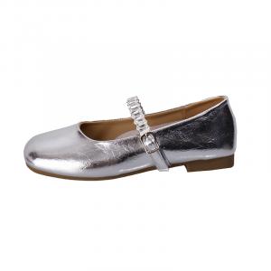 Туфли Мэри Джейн на толстом каблуке 2 см женские SUPEREDGE, Silver