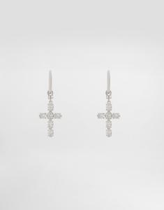 Креольские серьги с крестом из кристаллов Dolce & Gabbana, кристалл