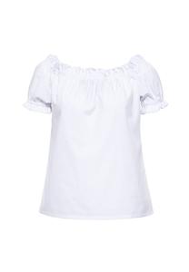 Блузка Кармен с оборками Queen Kerosin, белый