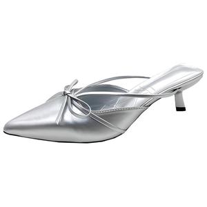 WUJI Женские противоскользящие антискользящие закрытые тапочки с защитой от запаха серебристые, цвет Silver