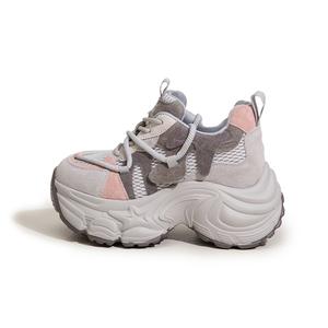 Milan love song Женские кроссовки на платформе с амортизацией, устойчивые к истиранию, низкие, массивные, серо-розовые, цвет Gray Pink