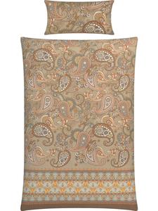 Постельное белье из сатина Mako бежевого цвета Erwin Müller, 155 x 200 + 80 x 80 см