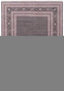 Ковер SAFAVIEH, 244 x 244 см, Tabriz Herati Collection, Black/Black, геометрический рисунок, идеально для помещений с высокой проходимостью в гостиной, спальне, столовой (TH23)