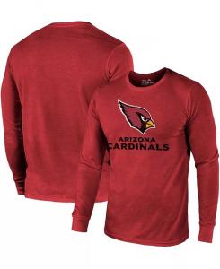 Футболка с длинным рукавом Arizona Cardinals Lockup Tri-Blend - Cardinal Majestic