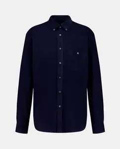 Рубашка из вельвета с длинным рукавом, однотонная Dustin, темно-синий