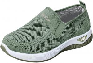 Женские легкие дышащие сетчатые кроссовки без шнурков для прогулок, путешествий и повседневной носки, удобные Generic, Green
