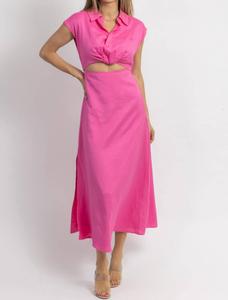 Платье-миди на пуговицах Jacey розового цвета Aaron & Amber