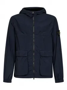 Куртка с капюшоном и накладными карманами Stone Island, синий