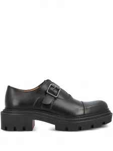 Кожаные туфли на застежке-пряжке Christian Louboutin, черный