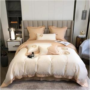 YUSIWOAL Комплект постельного белья из египетского хлопка в стиле бохо с геометрической вышивкой