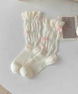 Носки с оборками и ленточкой