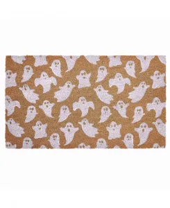 Уличный коврик из кокосового волокна с изображением летающего призрака на Хэллоуин, 45 см x 76 см Vcny Home, мультиколор