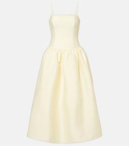 Тафтяное миди-платье Self-Portrait, желтый