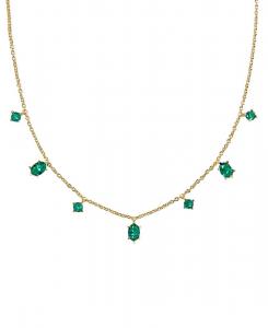 Ожерелье из кубического циркония Кайлин из тонкой нити Kendra Scott, Gold Green Crystal